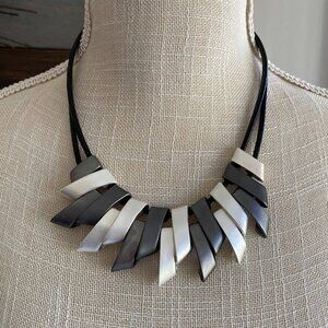 FAC Daring Edge Choker Necklace Gun Metal Silver Tone NWT​​